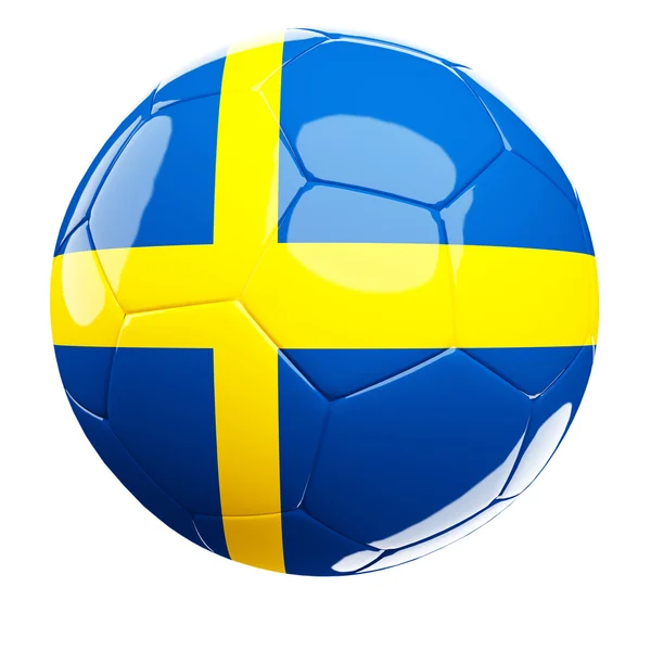 Suécia bola de futebol 3d — Fotografia de Stock