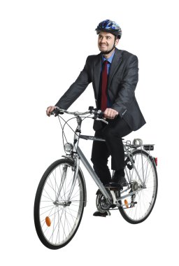 Business man and bicycle clipart