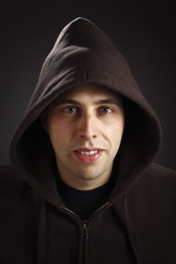 Man wear hoodie portrait clipart