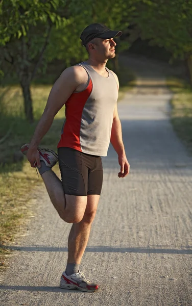 Běžící muž portrét — Stock fotografie