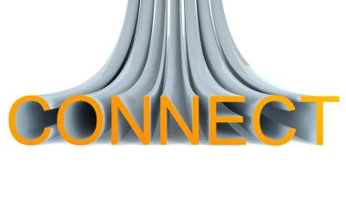 Connect 3d text clipart