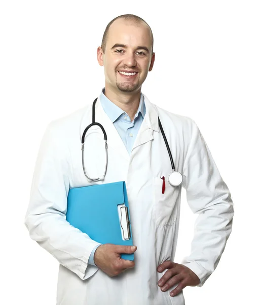 Młody lekarz uśmiechający się — Zdjęcie stockowe