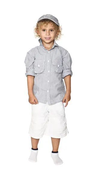 Retrato infantil caucasiano em pé — Fotografia de Stock