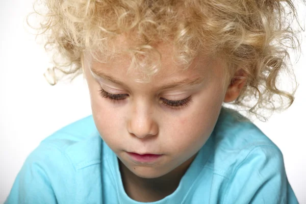 Closeup portrait of blonde kid — Stock Photo, Image