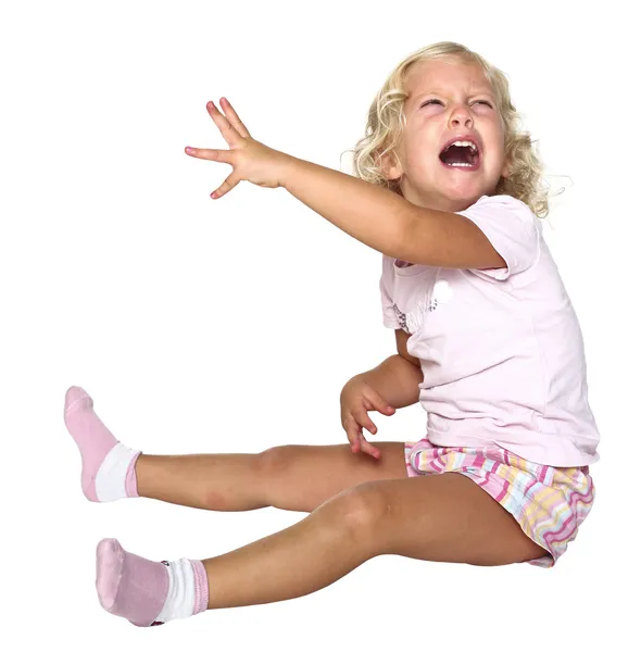 Маленька дівчинка крик — стокове фото