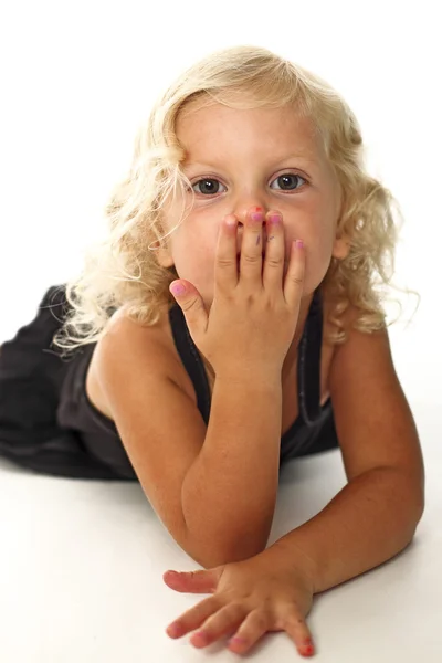 Retrato infantil rubio divertido — Foto de Stock