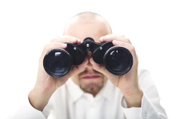 Hombre con binocular — Foto de Stock