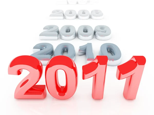 Новый год 2011 красный фон — стоковое фото