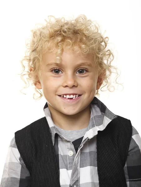 Dítě portrét na bílém pozadí — Stock fotografie