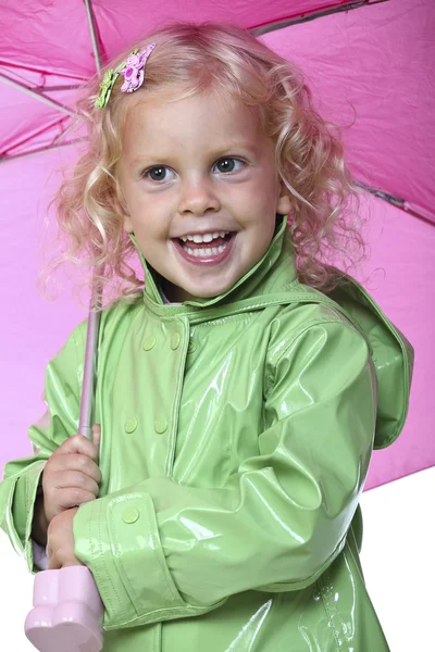 Mała dziewczynka z parasolem — Zdjęcie stockowe