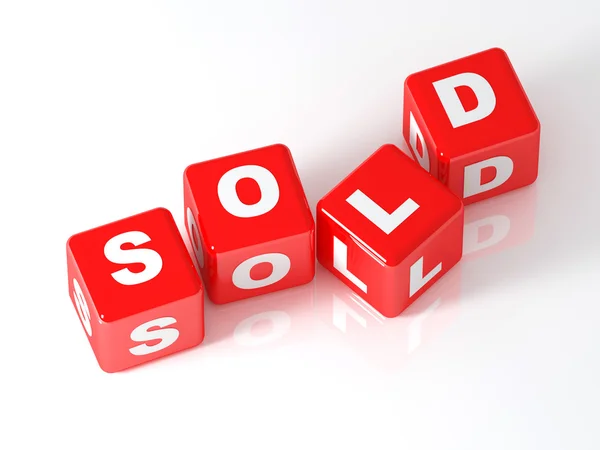 Sold 3d cube — Stock Photo, Image