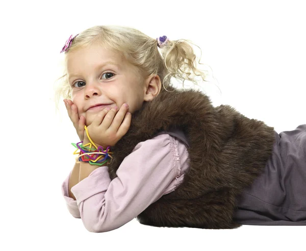 Caucasian blond little girl — Stock Photo, Image