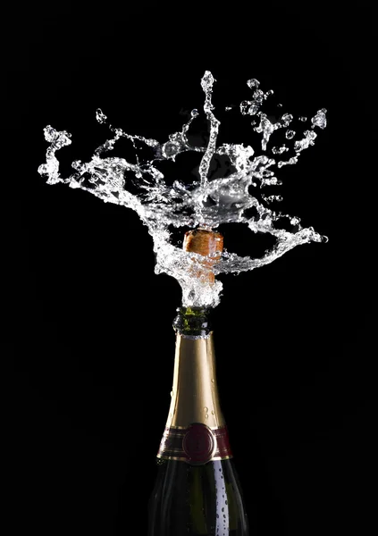 Champagne cork explosie — Stockfoto