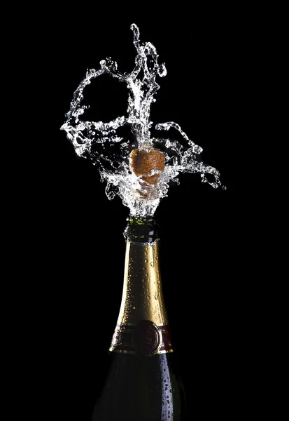 Popping champagne cork — Stock Photo, Image