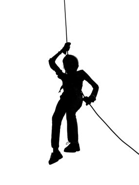 Outline of Person Abseiling clipart