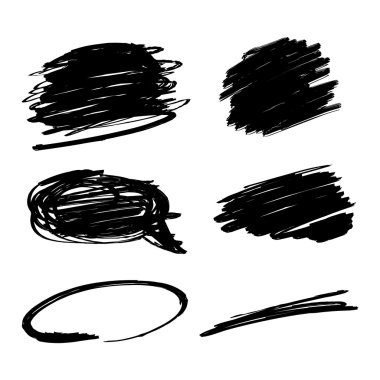 Vector black brush strokes