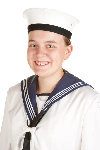 Genç denizci izole beyaz arka plan — Stok fotoğraf