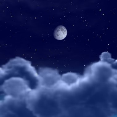 Moon in space or night sky clipart