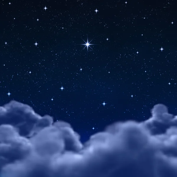 Weltraum oder Nachthimmel durch Wolken — Stockfoto