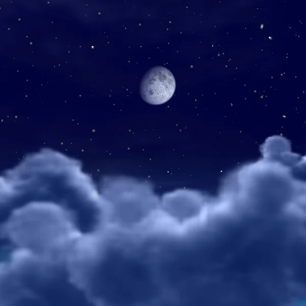 Lua no espaço ou céu noturno — Fotografia de Stock