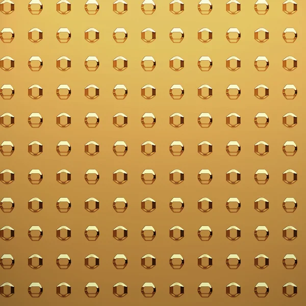 Folha de ouro com cabeças de rebite — Vetor de Stock