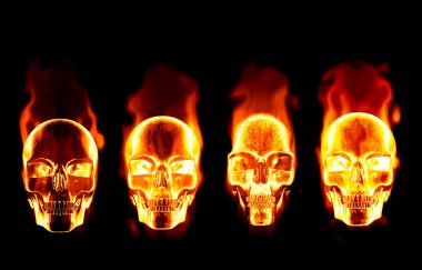 Burning skulls clipart