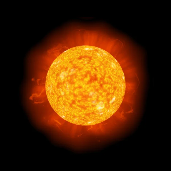 Φωτεινό καυτό ήλιο σε μαύρο — Διανυσματικό Αρχείο