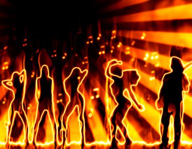 Band on fire clipart