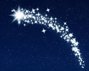 Christmas wishing shooting star clipart