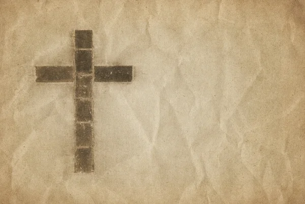 Cruz cristiana sobre pergamino — Archivo Imágenes Vectoriales