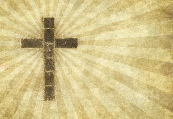 Croix chrétienne sur parchemin — Image vectorielle