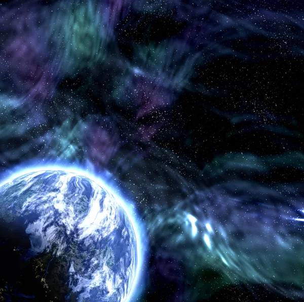 O scenă spațială frumoasă cu planete — Vector de stoc