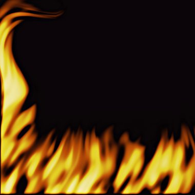 Flames on black clipart