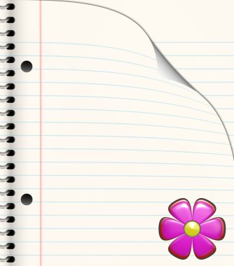 Turn over a new leaf -ruled book clipart