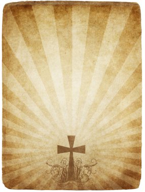 Cross on old parchment clipart