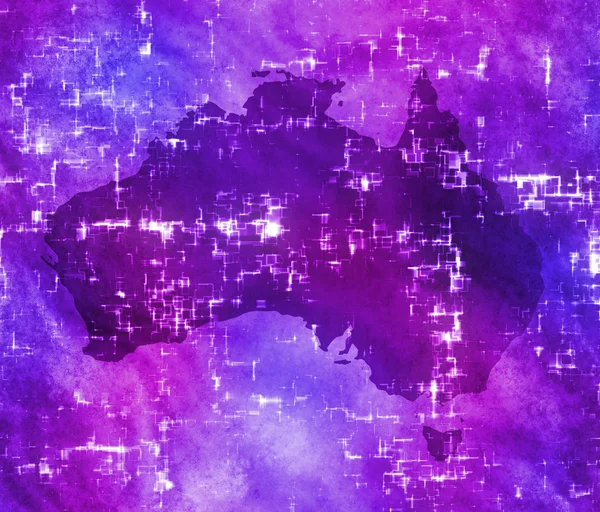 उच्च टेक ऑस्ट्रेलिया नकाशा — स्टॉक व्हेक्टर