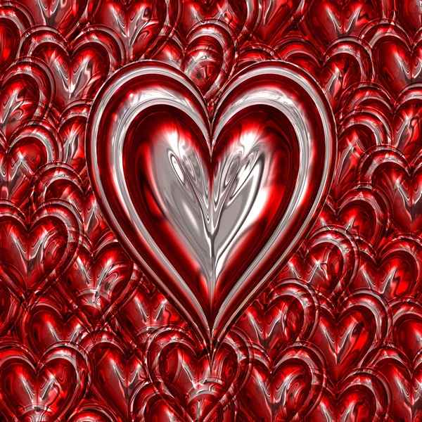 Metalliska kärlek hjärta — Stock vektor