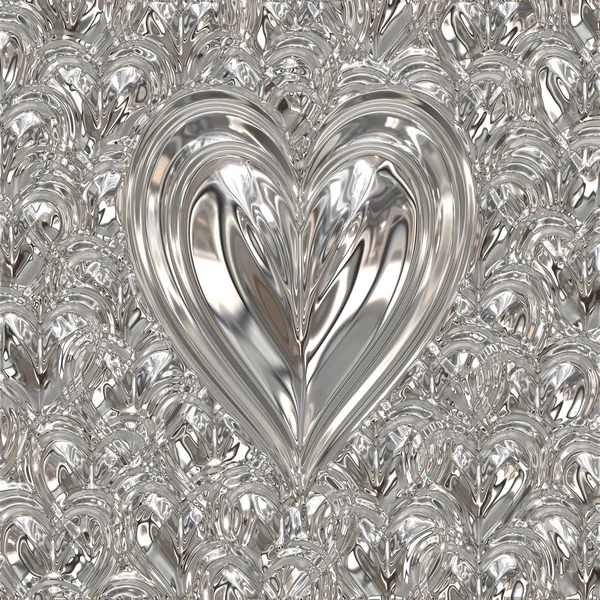 Silver hjärta — Stock vektor