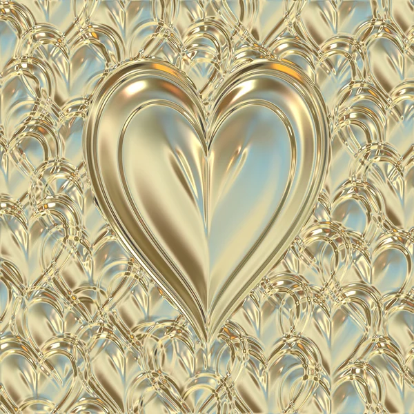 Gyllene hjärta — Stock vektor