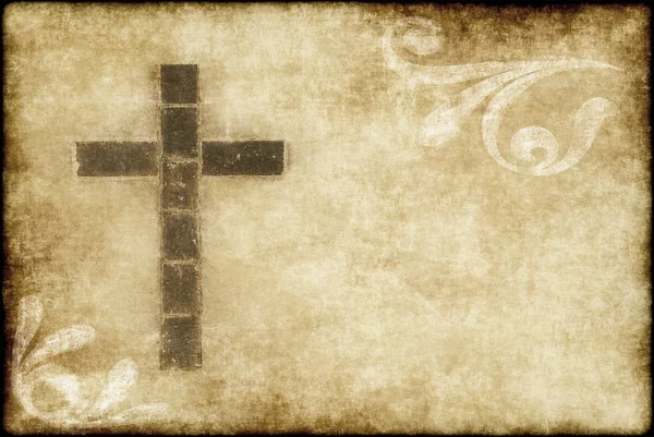 Kristet kors på pergament — Stock vektor