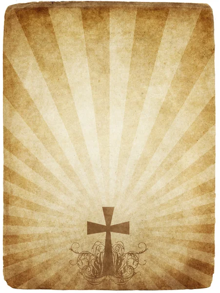 Croix sur vieux parchemin — Image vectorielle
