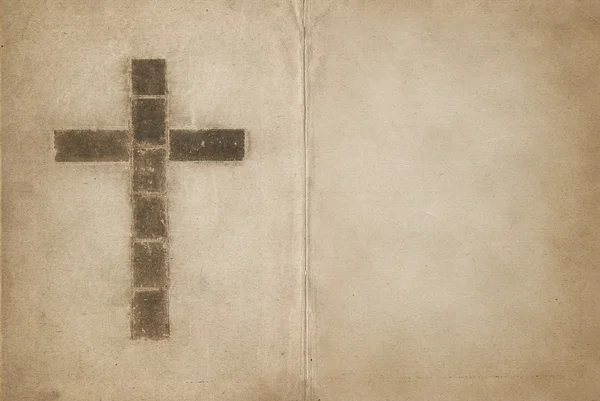 Cruz cristiana en el libro viejo — Archivo Imágenes Vectoriales