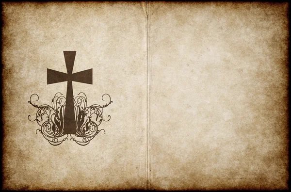 Хрест на старому пергаменті — стоковий вектор