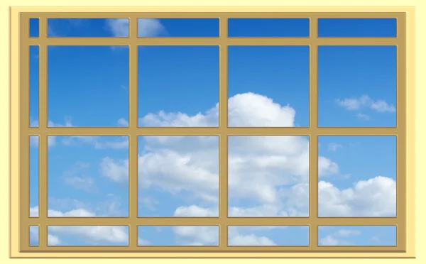 Céu azul perfeito através da janela — Vetor de Stock