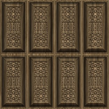 Carved wwood panels clipart