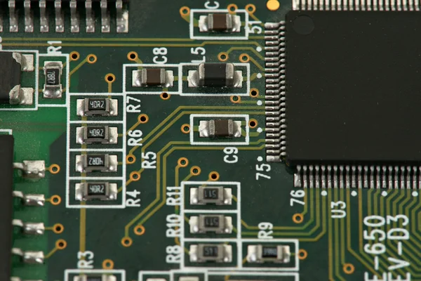 Chips on circuit board — Stock Photo, Image