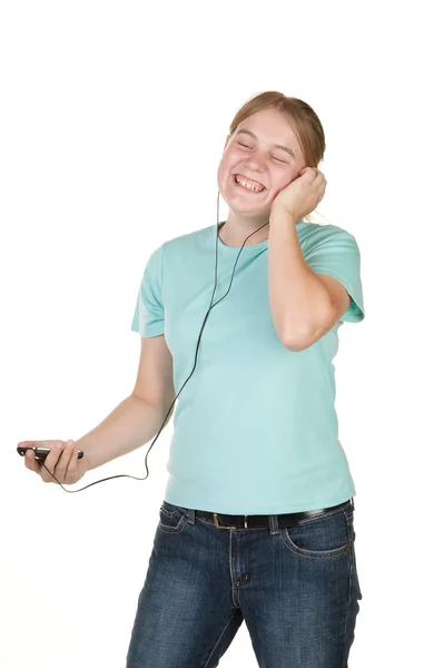Adolescente cantando e dançando — Fotografia de Stock
