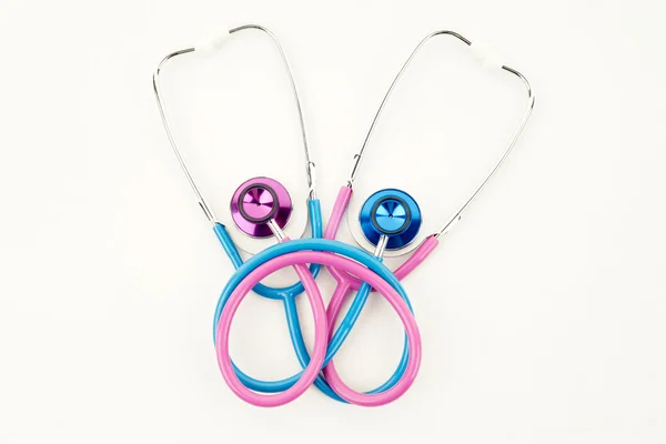Stéthoscopes rose et bleu — Photo