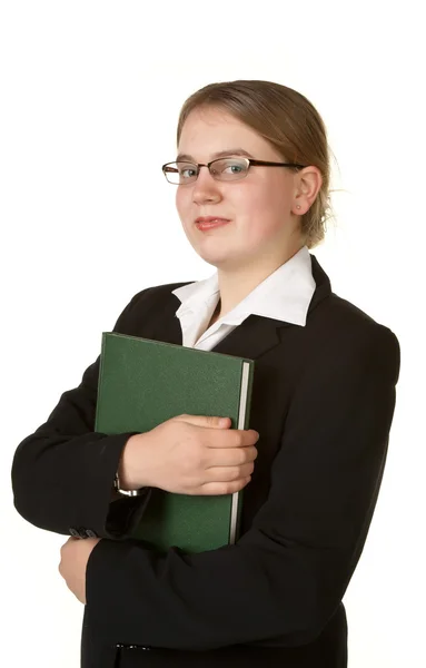 Junge Buchhalterin mit Register — Stockfoto