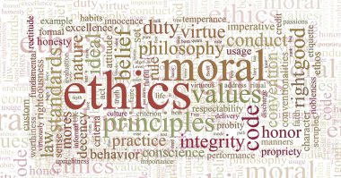 Ethics and principles word cloud clipart